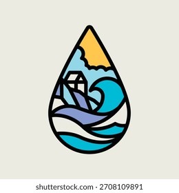 Summer wave graphic illustration vector art t-shirt design