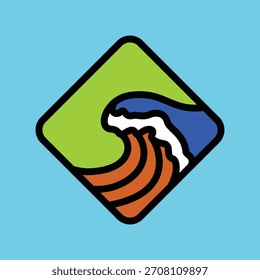 Projeto de t-shirt da arte vetorial da ilustração gráfica da onda do verão