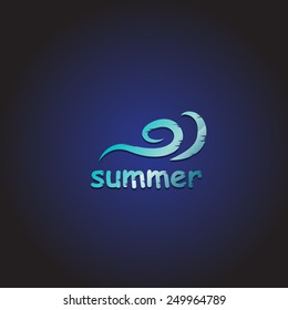 Summer Wave - Isolated On Blue Background - Vector Illustration, Graphic Design, Editable For Your Design      
