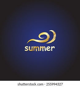Summer Wave - Isolated On Blue Background - Vector Illustration, Graphic Design, Editable For Your Design