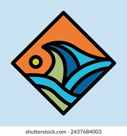 Summer waves graphic illustration vector art t-shirt design