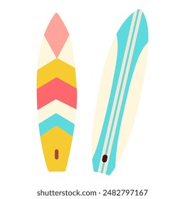 Summer Waves: Stylized Surfboard Duo in Pastel