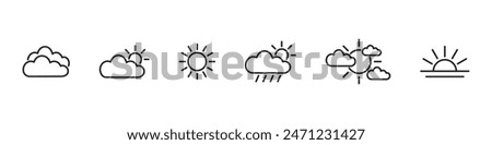 Summer weather icons collection. Vector illustration.