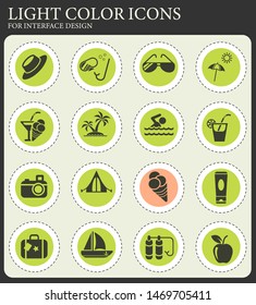 summer web icons for user interface design