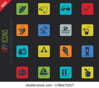 summer web icons for user interface design
