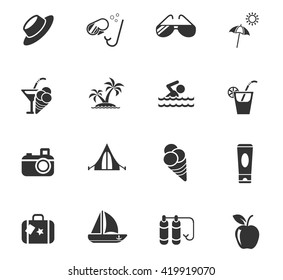 summer web icons for user interface design