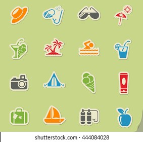 summer web icons for user interface design