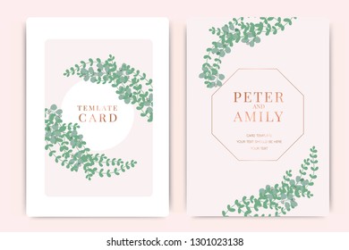 Summer Wedding Invitation themes, floral invite thank you, rsvp modern card Design in  leaf greenery  branches decorative Vector elegant rustic template