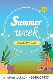 Summer Week Event Banner with Ocean Theme