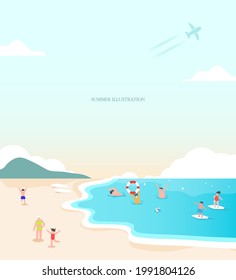 Summer welcome slim background illustration 