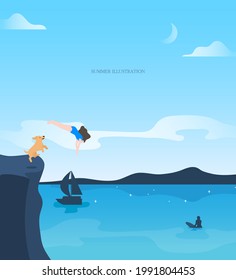 Sommer-Begrüßung, dünner Hintergrund, Illustration 