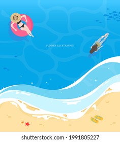 Ilustración de fondo delgada de bienvenida de verano 