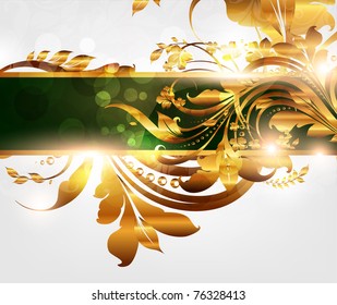 Summer white golden banner. eps 10