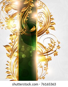Summer white golden card with seamless ornament at background and sun shine. eps 10