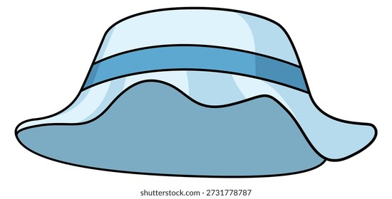 Summer white hat cartoon icon. Textile cap