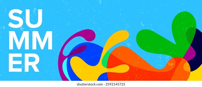 summer wide banner background template