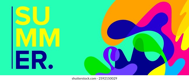 summer wide banner background template