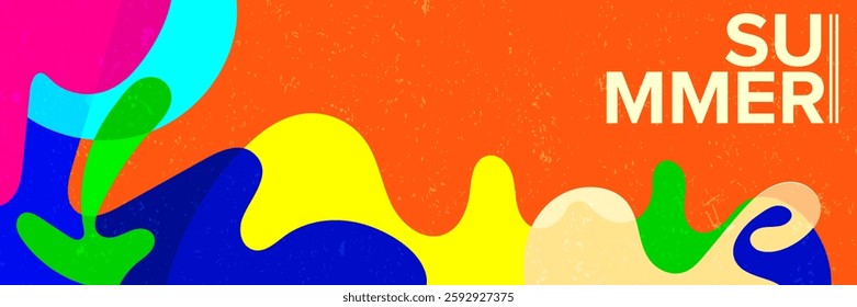 summer wide banner background template