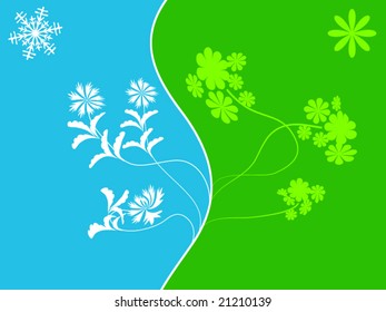 summer and winter background - vector image