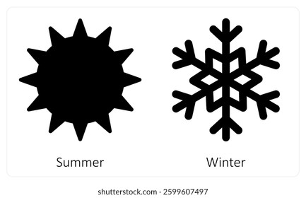 Summer and Winter icon concept