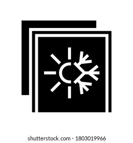 vector de icono de glifo de capa de aislamiento de verano e invierno. signo de capa de aislamiento de verano e invierno. símbolo de contorno aislado ilustración negra