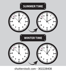 summer and winter time shifting icons eps10