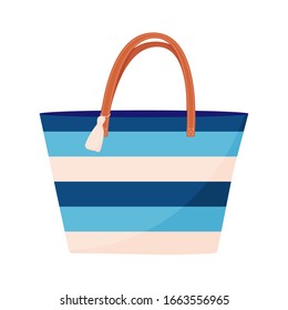 Summer women bag in flat style isolated on white background.