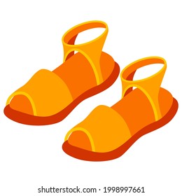 Summer women shoes vector isometric icon isolated on a white background.