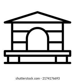 Summer wood house icon outline vector. Forest cabin. Island house