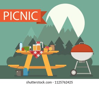 3,940 Picnic table cartoon Images, Stock Photos & Vectors | Shutterstock