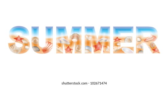 Summer word banner, vector illustration