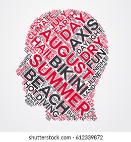 summer word cloud head typography