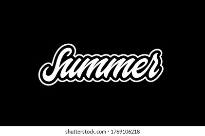 Summer word, hand lettering design. Text for logo or print design.