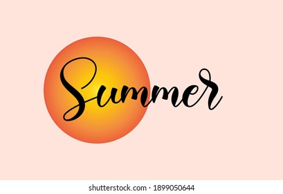 Summer word handwritten with custom calligraphy. Creative Word for logotype, badge, icon, card, postcard, logo, Vector Illustration Design. Elegant lettering, great for day cards, daily quotes.