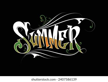 SUMMER word lettering custom design