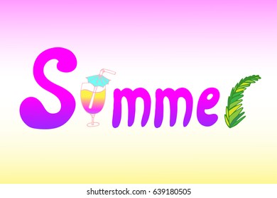 Summer word lettering design