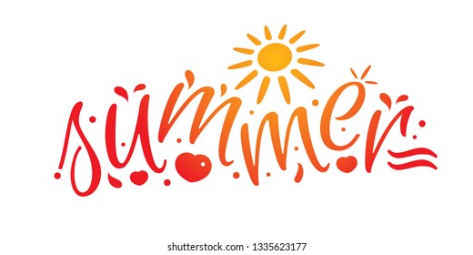 summer word logo. summer word and summer