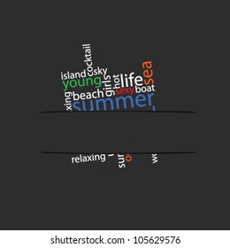 summer word in pocket illustration art vector