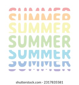 Summer word with Rainbow effect Colorful stacked letters