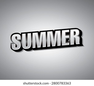 Summer word text logo lettering