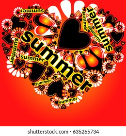 Summer words with flower