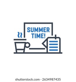 Summer Work Setup Icon Isolated On White Background