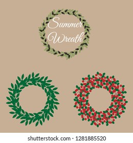 summer wreaths cool vector on vintage background