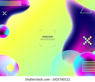 Summer yellow blue backgrounds 3d holiday colorful vector Illustration graphic design poster flyer leaflet party