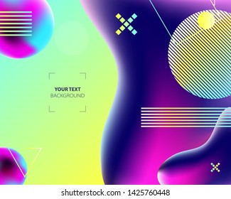 Summer yellow blue backgrounds 3d holiday colorful vector Illustration graphic design poster flyer