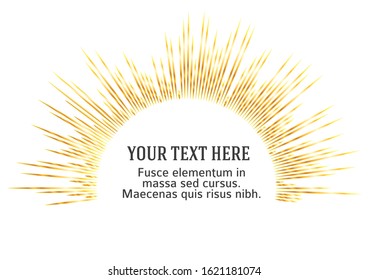 Summer yellow orange background with rays sun light burst. Hot with space for your message. Vector illustration EPS 10 for design presentation / brochure layout page / cover book or magazine
