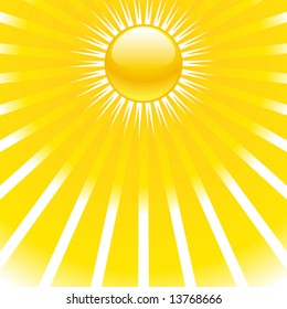 Summer yellow rays vector illustration