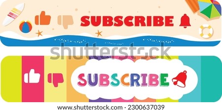 Summer youtube design elements colorful summer beach fun Digital assets