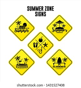 Summer Zone Signs Vector Collection