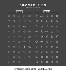 summer-and-vacation-on-bold-and-thin-line-icons-concept